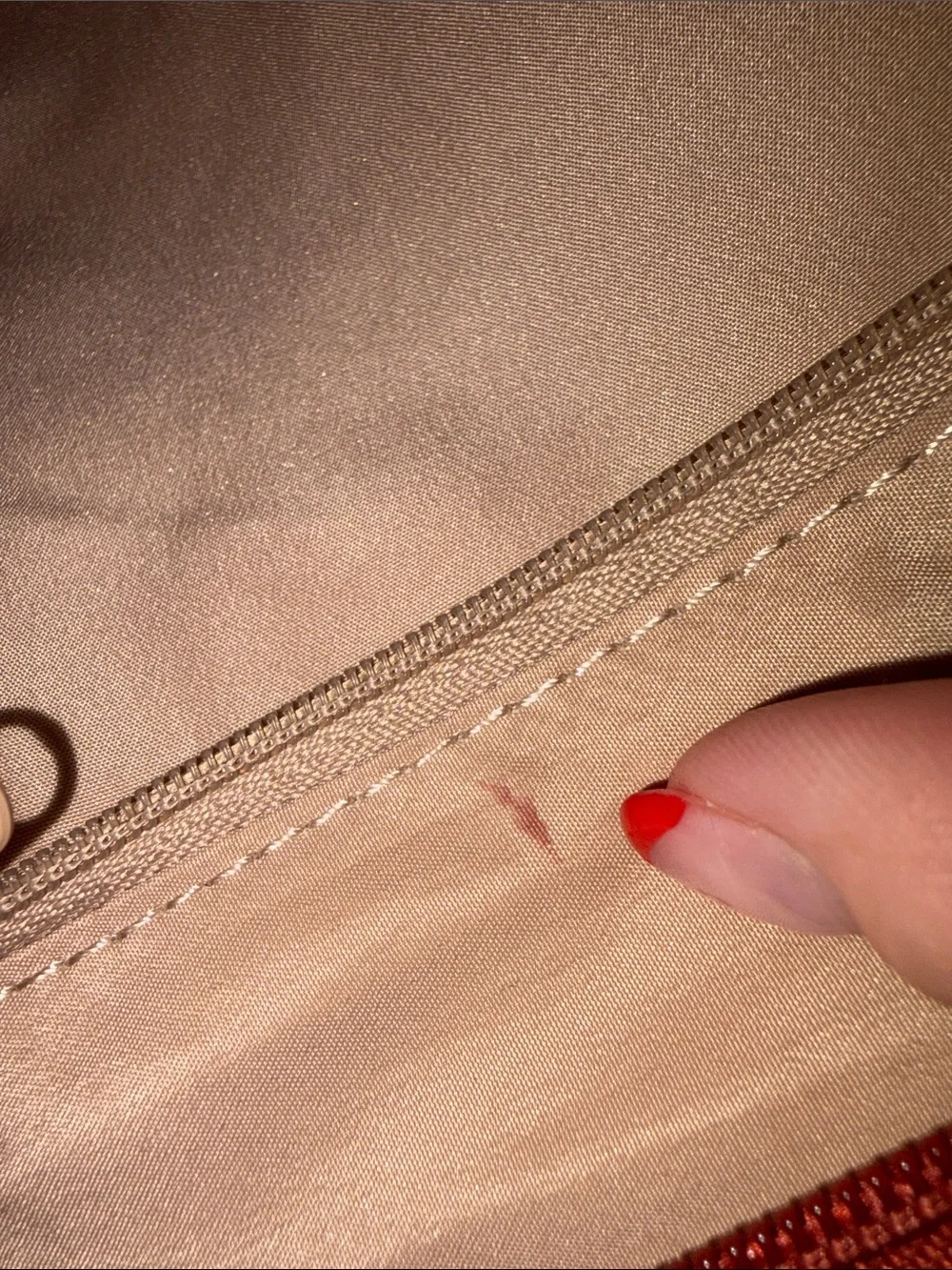 Nine West Red Pebbled Tote with Gold Logo Charm